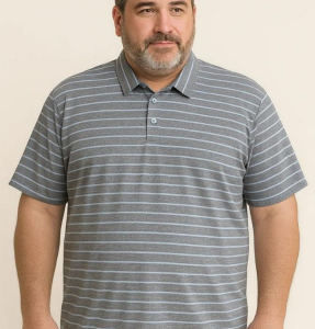 Polos Hombre Talla Plus Rayas Azul