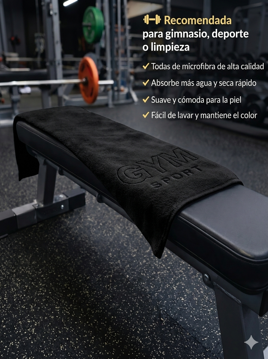 Toalla De Microfibra Gym Sport 75 X 35 Cm Para Gimnasio - Imagen 3