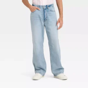 Jeans De Mezclilla Hombre Corte Recto Holgados